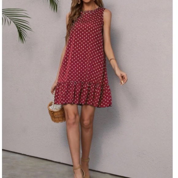 Boho polka dots ruffle hem dress - Picture 7 of 16